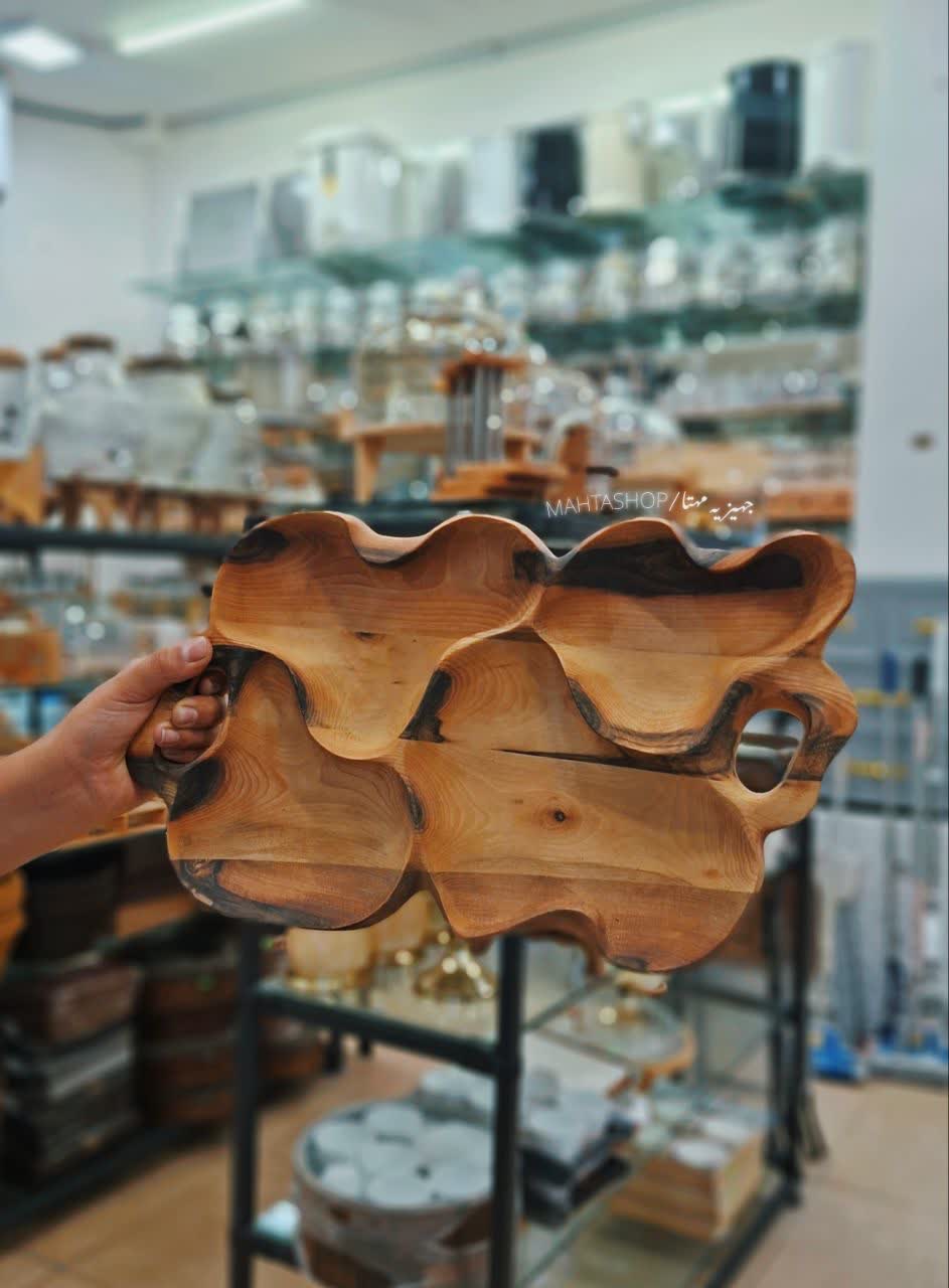 سینی مزه خوری و تنقلات چوب گردو